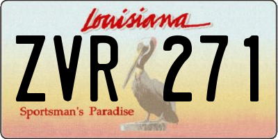 LA license plate ZVR271