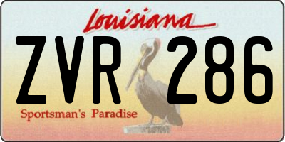 LA license plate ZVR286