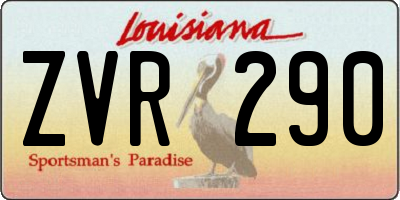 LA license plate ZVR290