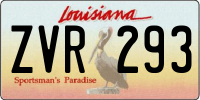 LA license plate ZVR293
