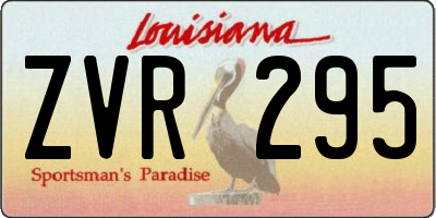 LA license plate ZVR295