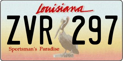 LA license plate ZVR297