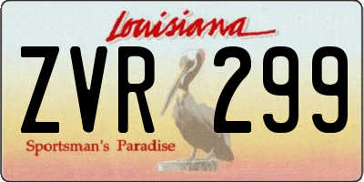 LA license plate ZVR299