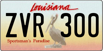 LA license plate ZVR300