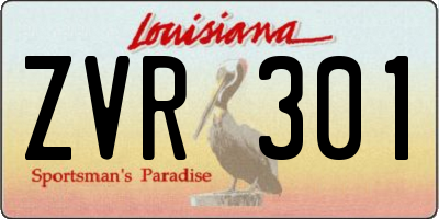 LA license plate ZVR301
