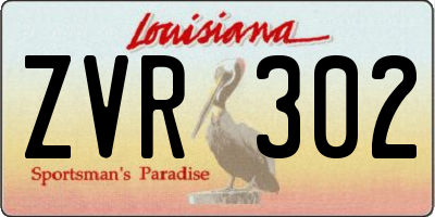 LA license plate ZVR302