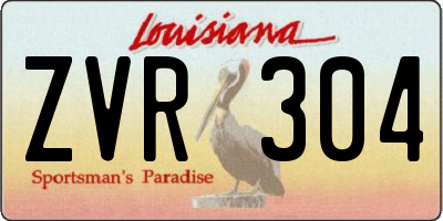 LA license plate ZVR304