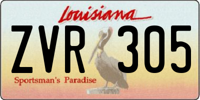 LA license plate ZVR305