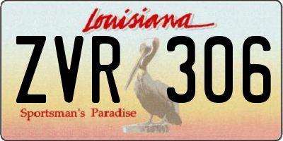 LA license plate ZVR306