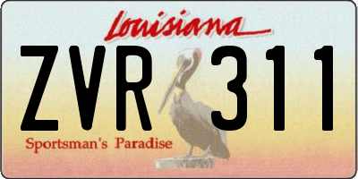 LA license plate ZVR311