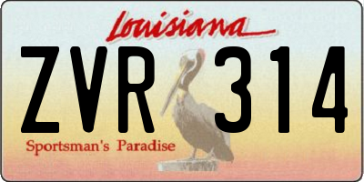 LA license plate ZVR314