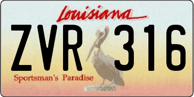 LA license plate ZVR316