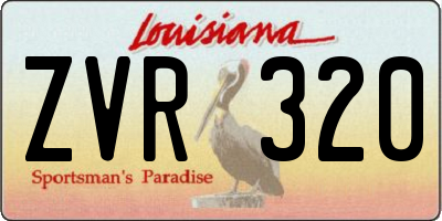 LA license plate ZVR320