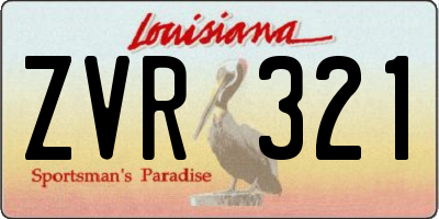 LA license plate ZVR321