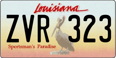 LA license plate ZVR323