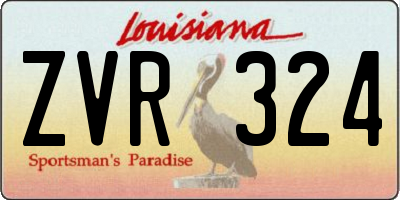 LA license plate ZVR324