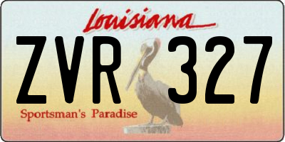 LA license plate ZVR327