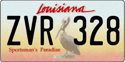 LA license plate ZVR328