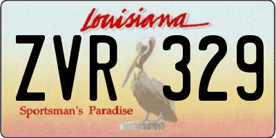 LA license plate ZVR329