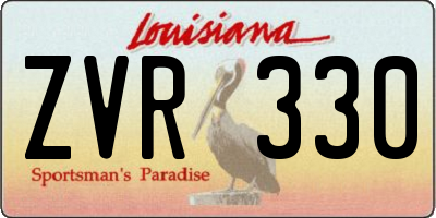 LA license plate ZVR330
