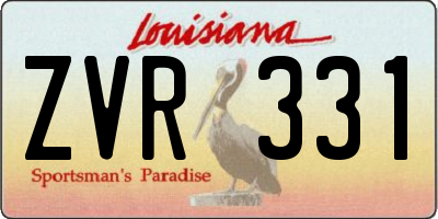 LA license plate ZVR331
