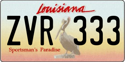 LA license plate ZVR333