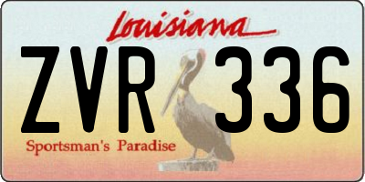 LA license plate ZVR336