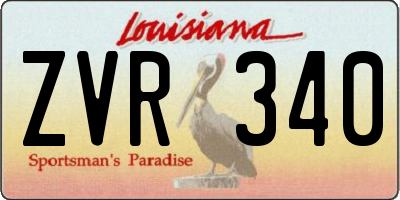 LA license plate ZVR340