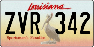 LA license plate ZVR342