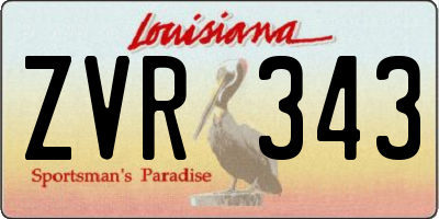 LA license plate ZVR343