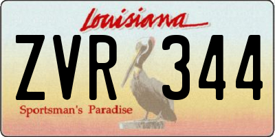 LA license plate ZVR344
