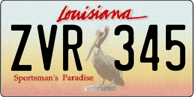 LA license plate ZVR345
