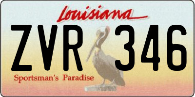 LA license plate ZVR346
