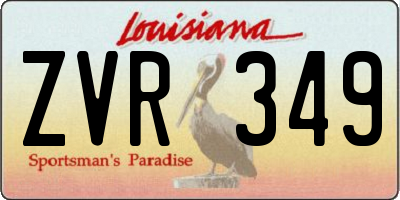 LA license plate ZVR349