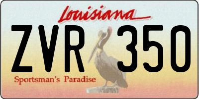 LA license plate ZVR350