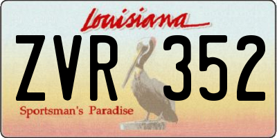 LA license plate ZVR352