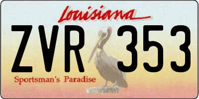 LA license plate ZVR353