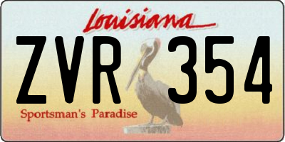 LA license plate ZVR354