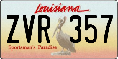 LA license plate ZVR357