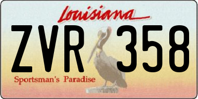 LA license plate ZVR358