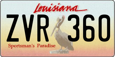 LA license plate ZVR360