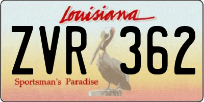 LA license plate ZVR362