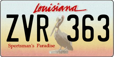 LA license plate ZVR363