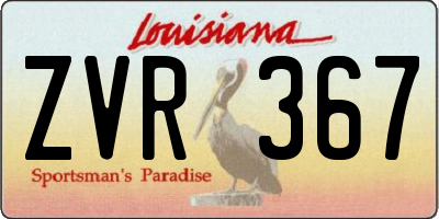 LA license plate ZVR367