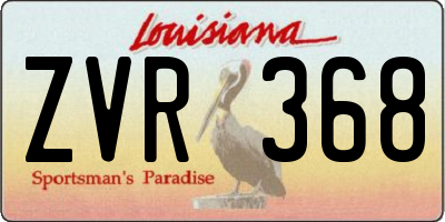 LA license plate ZVR368