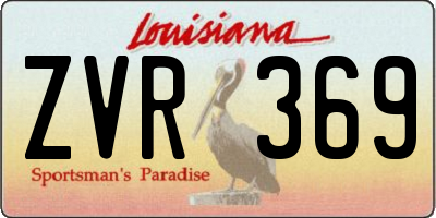 LA license plate ZVR369