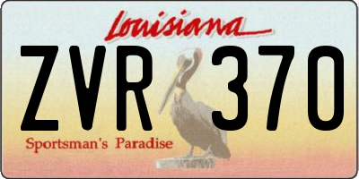 LA license plate ZVR370