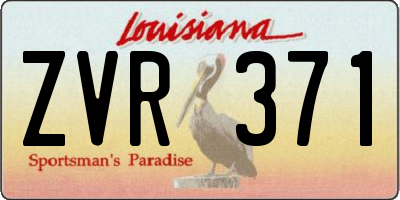 LA license plate ZVR371