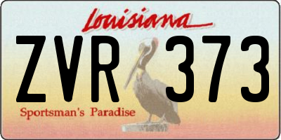 LA license plate ZVR373