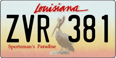 LA license plate ZVR381